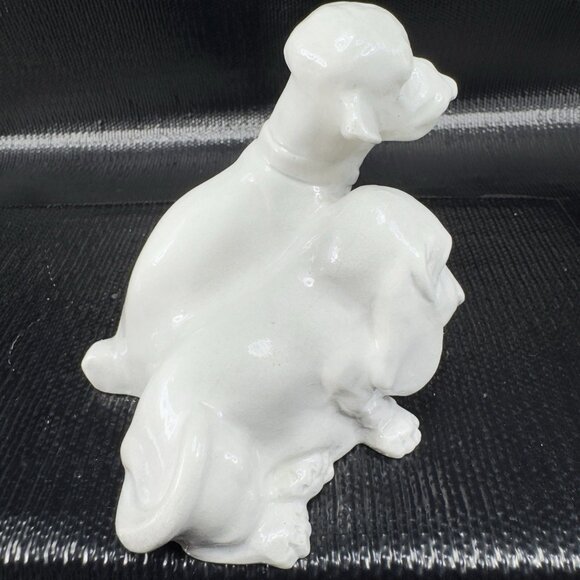 Vintage Hand Made Dogs Sitting Figurine Folk Art Artist Signed Bonhajo Figure - Picture 4 of 11